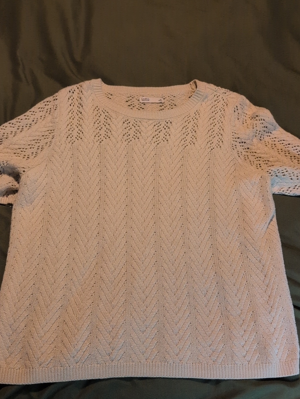 Cream Open-Knit Crewneck Sweater - Croft&Barrow